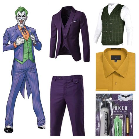 Joker Suit Mens Fashion, Joker Suit Costumes, Joker Cosplay Men, Joker Outfit Men, Joker Halloween Costumes Men, Joker Costume Men, Joker Clothes, Husband Outfits, Joker Dress