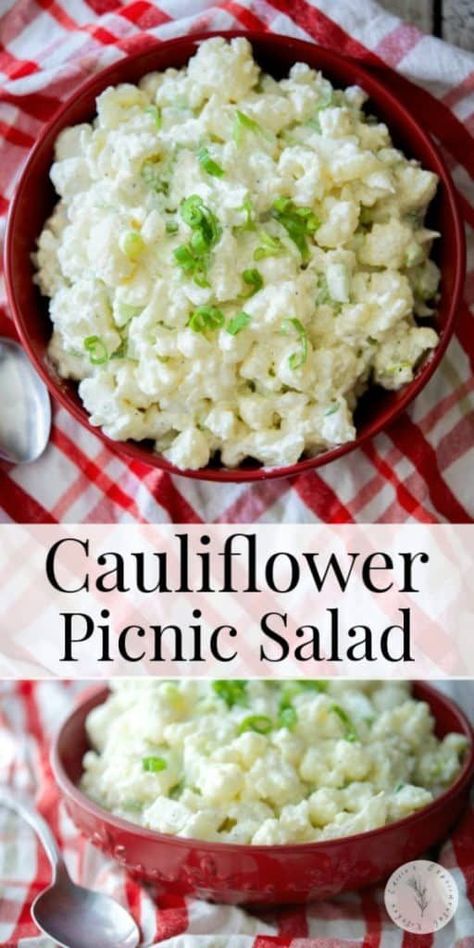 Picnic Salad, Healthy Foods To Make, Picnic Recipes, Healthy Food Menu, Healthy Food Guide, Easy Cauliflower, Lost 100 Pounds, Cauliflower Salad, Healthy Food Facts