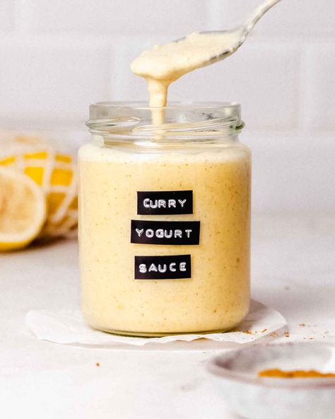 Curry Yogurt Sauce - Wholefood Soulfood Kitchen Salads Bowls, Yogurt Curry, Golo Recipes, Best Curry, Full Fat Yogurt, Dairy Free Alternatives, Light Meals, Lemon Yogurt, Dairy Free Yogurt