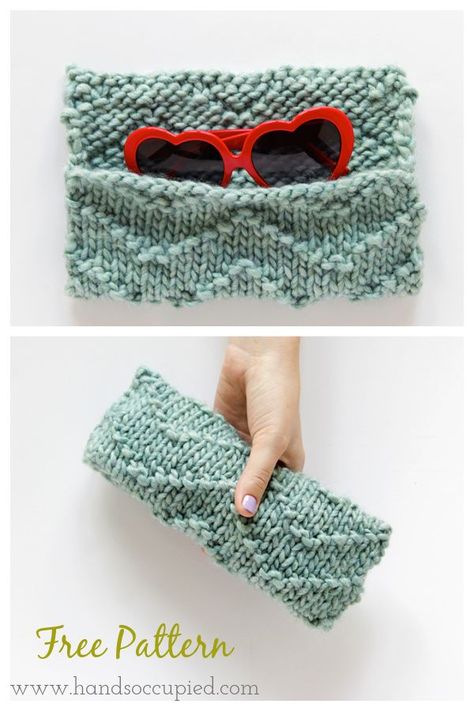 Chevron Sunglasses Case Free Knitting Pattern Sunglasses Case Pattern, Hands Accessories, Diy Sunglasses, Knit Gifts, Knitting Patterns Easy, Summer Knitting Patterns, Crochet Garden, Baking Crafts, Knitting Needle Case