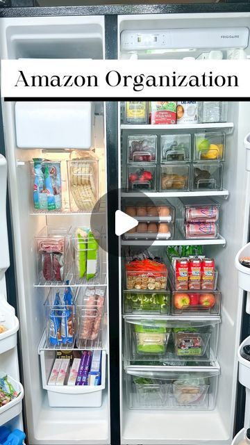 Double Door Fridge Organization Ideas, Side By Side Freezer Organization Ideas, Narrow Fridge Organization, Fridge Staples, Double Door Fridge Organization, Side By Side Fridge Organization Ideas, Side By Side Refrigerator Organization, Fridge Organisation, Fridge Organization Side By Side