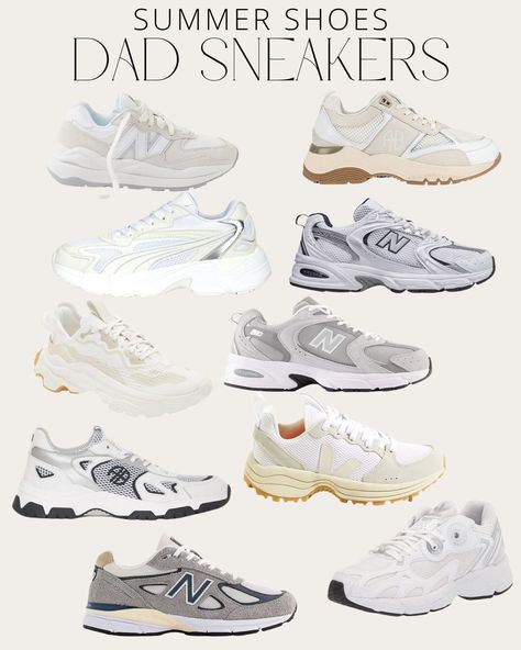 Sneaker Recommendation, Trending Sneakers For Men, Cute Running Shoes Nike, Shoes For Workout, White Dad Shoes, Cute White Sneakers For Women, 2023 Sneakers Trends Women, Dad Shoe Outfits, 2024 Sneaker Trends Women