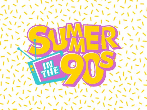 Summer In The 90s Update 90s Aesthetic Marketing, Mtv 90s Logo, Summer In The 90s, 90s Font Aesthetic, 90s Aesthetic Design, 90s Lettering, 90s Branding, 90s Typography, 90s Graphics