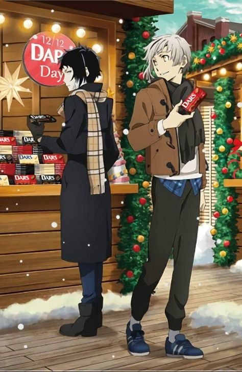 BungouStrayDogs  Akutagawa Ryunosuke Nakajima Atsushi Anime Christmas, Dog Images, Bongou Stray Dogs, Stray Dogs Anime, Fanarts Anime, Anime Ships, Bungo Stray Dogs, Stray Dog, Bungou Stray Dogs