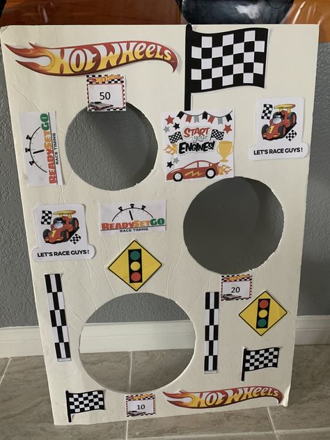 Diy Hot Wheels Party Decorations, Hot Wheels Party Games, Car Party Games, Hot Wheels Party Food, Hot Wheels Birthday Party Ideas Decoration, Pinata Alternative, Water Balloon Toss, Hot Wheels Party Decorations, Hot Wheels Themed Birthday Party