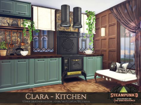 Sims 4 Vintage Kitchen Cc, Sims 4 Cc Victorian Kitchen, Ts4 Kitchen Cc, Sims 4 Stairs, Cottage Kitchen Sims 4, Sims 4 Medieval Kitchen Cc, Sims 4 Victorian Kitchen, Sims 4 Cottage Living Kitchen, Magnolia Wallpaper