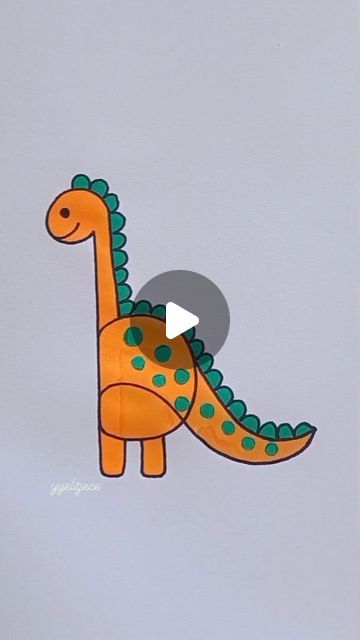 Yeliz Ece 💕 on Instagram: "Simple drawing Follow 👉 @yyelizece 👈 for more... #dinosour #easydrawing" Painting Ideas On Canvas Dinosaurs, Easy Simple Drawings For Kids, Dinasour Drawing Simple, Easy Dino Drawings, Dino Drawing Simple, How To Draw A Dinosaur, Draw Dinosaur, Easy Dinosaur Drawing, Dino Drawing