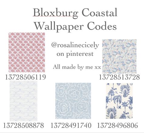 Bloxburg Coastal Wallpaper, House Decals Bloxburg, Bloxburg House Decals, Wallpaper Decals Bloxburg, Wallpaper Codes, Wallpaper Coastal, Decals Bloxburg, Bloxburg Beach House, Beach House Room