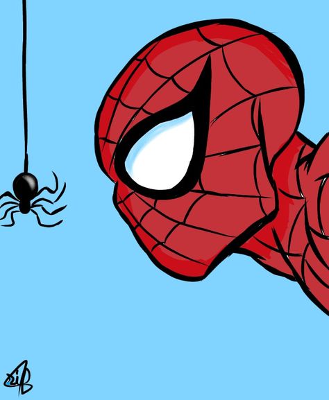 drawing spider Man Spiderman Side Profile Drawing, 2d Spiderman, Spiderman Side Profile, Spiderman Upside Down, Drawing Spider, Spiderman Face, Male Profile, Profile Drawing, Cute Little Drawings