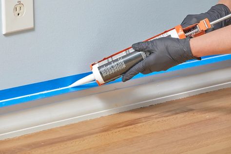 How to Caulk Baseboards Like a Pro How To Caulk Like A Pro, Caulking Baseboards, Caulk Baseboards, Painting Baseboards, Caulking Tools, Drywall Repair, Bob Vila, Wall Trim, Country French