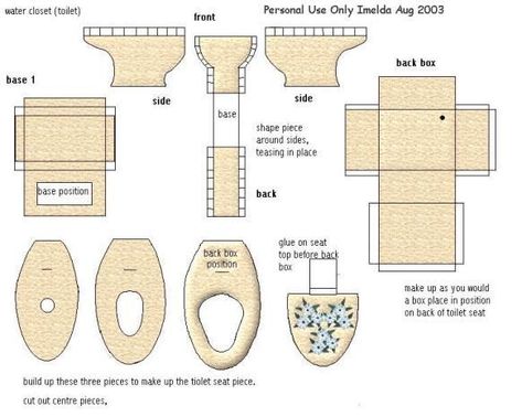 Barbie Furniture Tutorial, Paper Dollhouse, Doll Furniture Patterns, Mini Bathroom, Cardboard Dollhouse, Dollhouse Bathroom, Paper Furniture, Doll Furniture Diy, Diy Barbie Furniture