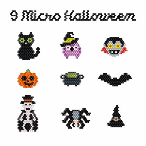 Halloween Beaded Jewelry, Miyuki Beads Pattern, Holiday Beading, Pony Bead Patterns, Motifs Perler, Aqua Beads, Halloween Beads, Brick Stitch Earrings, Brick Stitch Pattern