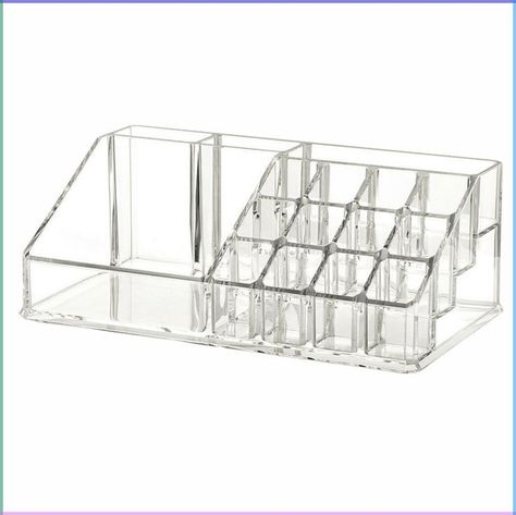 Clear Make Up Organizer, Makeup Organization Acrylic, Makeup Boxes Organizer, Plastic Makeup Organizer, Clear Makeup Organizer Aesthetic, Make Up Holder Makeup Storage, Cute Makeup Storage, Makeup Orginazer, Cute Things To Buy For Your Room