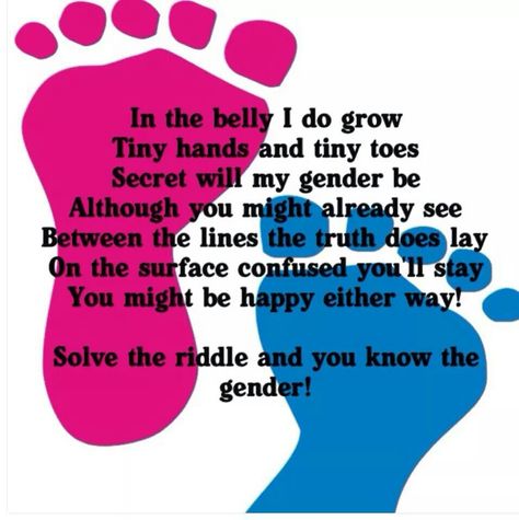 Gender reveal riddle Gender Reveal Riddle Ideas, Gender Reveal Riddle, Baby Gender Reveal Announcement, Baby Gender Reveal Party Decorations, Pregnancy Ideas, Gender Reveal Announcement, Kids Rooms Diy, Gender Reveal Party Decorations, Announcement Ideas