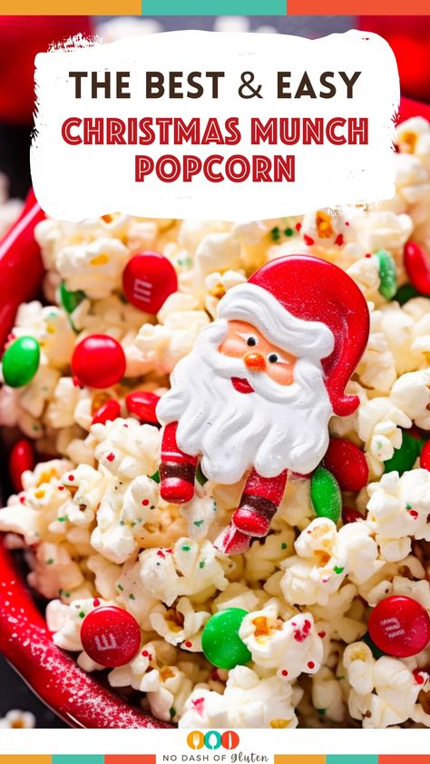 Santa Munch Christmas Popcorn, Christmas Party Mix Recipe Easy, Popcorn M&m Snack, Pioneer Woman White Chocolate Peppermint Popcorn, Marshmallow Popcorn Christmas, Popcorn And Pretzel Snack, M And M Popcorn, Christmas Popcorn Treats, Festive Popcorn Recipes