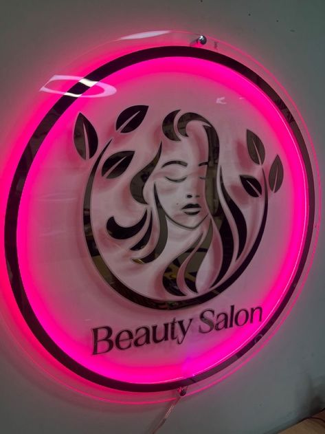 Neon Mirror, Beauty Shop Decor, Signage Light, 3d Signage, Neon Signage, Salon Logo Design, Neon Sign Art, Sign Board Design, Backlit Signs