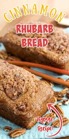 Light Rhubarb Recipes, Healthy Rubarbe Recipes, What To Make With Rhubarb, Rhubarb Loaf Recipes, Rhubarb Cookies Recipes, Rhubarb Recipes Bread, Rhubarb Danish, Rhubarb Bread Recipe, Rhubarb Breakfast