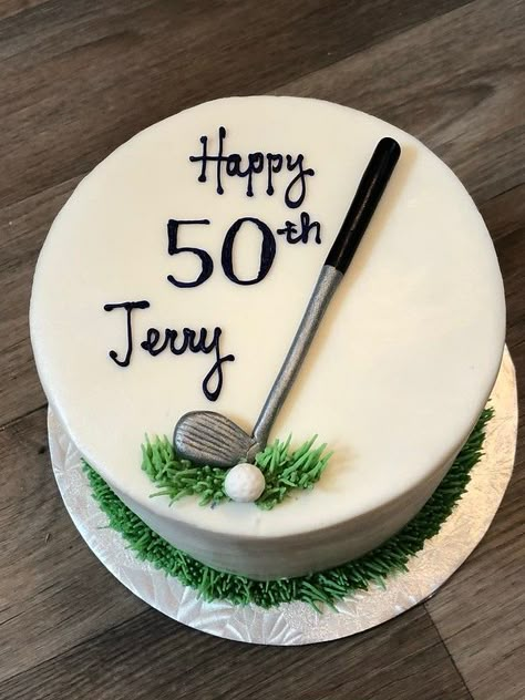 60th Birthday Cake For Men Golf, Golf Birthday Cakes For Men, Golf Club Cake, Birthday Cake For Golfer, Golf Themed Birthday Cakes For Men, Golf Cake Design, Birthday Cake Golf Theme, Simple Golf Cake Ideas, Golf Cake Decorating Ideas