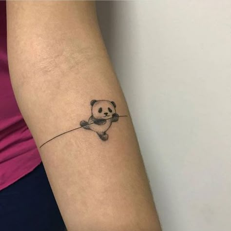 Panda Bear Tattoos, Koala Tattoo, Animal Tattoos For Women, Simple Tattoos For Women, Panda Tattoo, Arm Tats, Mom Tattoo Designs, Bear Tattoos, Cute Little Tattoos