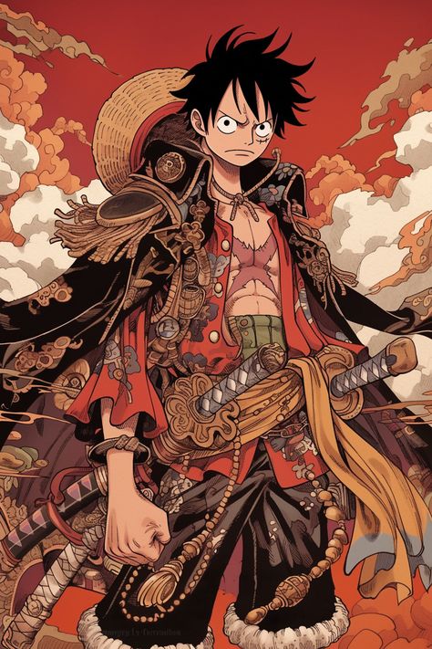 #PirateKing #Luffy #OnePiece Description: Luffy’s dream of becoming the Pirate King keeps him going through all challenges! Luffy King Of The Pirates, Pirate King Luffy, Luffy Outfits, King Luffy, King Of The Pirates, Luffy Fanart, One Piece Crossover, Pirate King, The Pirate King