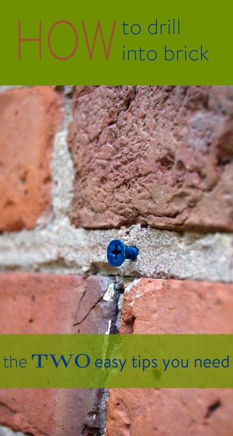 Want to attach anything to a brick or concrete wall? It's not as terrifying as you think it is.  In fact you just need these 2 little tips. Brick Hanger, Brick Clips, Brick Wall Decor, Wall Game, Brick Decor, How To Hang, Diy Home Repair, Brick Fireplace, Hang On