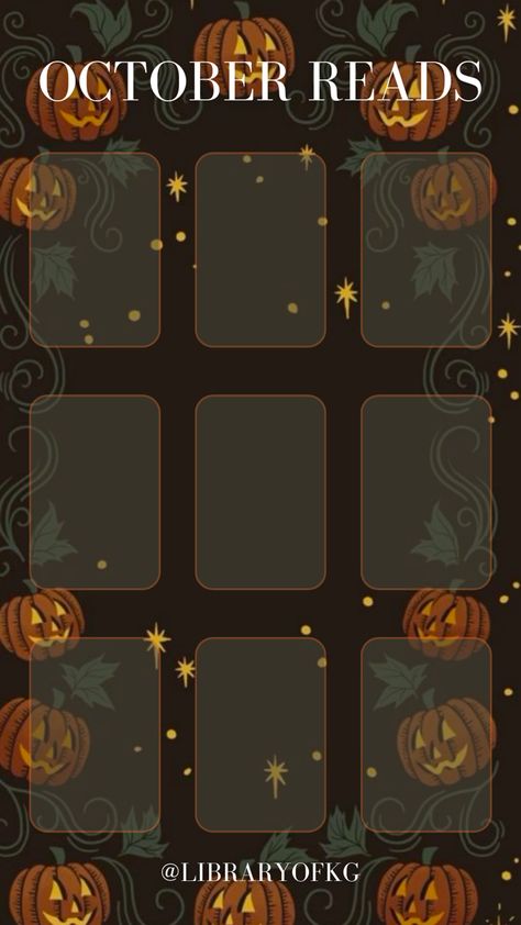 Fall Tbr Template, Book Reads Template, October Book Template, Booktok Template, October Reads Template, October Book Tracker, Booktok Ideas, October Template, Reviews Template Instagram