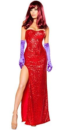 Jessica Rabbit Halloween, Red Sequin Skirt, Jessica Rabbit Costume, Lover Costume, Sequin Corset, Best Friend Halloween Costumes, Rabbit Costume, Corset Skirt, Jessica Rabbit