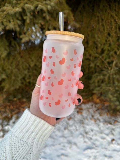 Klamath Falls, Cup Collection, Cute Cups, Pink Hearts, Social Gathering, Drinking Glass, Glass Cup, Pink Heart, Gifts For Friends