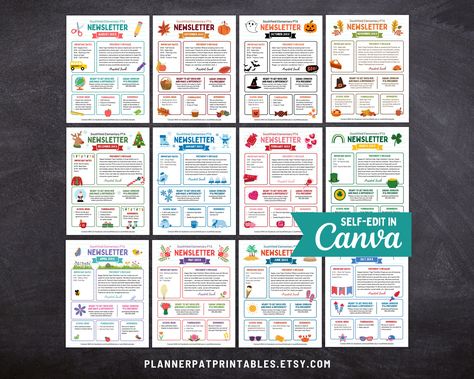 📢Upgrade your PTA newsletters with ease using our 12 Month Bundle of Canva Templates! 😍 Perfect for one-page, letter, and A4 sizes, these templates are selling for just $29.99. 💰 Don't miss out on this incredible deal! 💥 #PTA #newsletter #templates #Canva #bundle #sale #upgrade #easydesign #PTAcommunity #parentinvolvement #schoolcommunication Pta Newsletter, Parent Involvement, Canva App, School Communication, Monthly Themes, Canva Templates, First Page, Canva Template, Download File