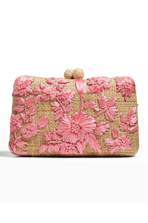 V5JR8 Serpui Charlotte Flower Chain Shoulder Bag Noble Lady, Bag Embroidery, Flower Chain, Hippy Chic, Bag Obsession, Rattan Bag, Colorful Bags, Boho Bags, Straw Bags