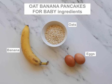 3-ingredient Oat Banana Pancakes for Baby Pancakes For 7 Month Old, Infant Banana Pancakes, Pancakes For Infants, Banana Oatmeal Pancakes For Baby, Oat Banana Pancakes 3 Ingredient, Baby Pankaces Recipe, Easy One Year Old Breakfast, Infant Pancake Recipe, Blw Pancake Recipes