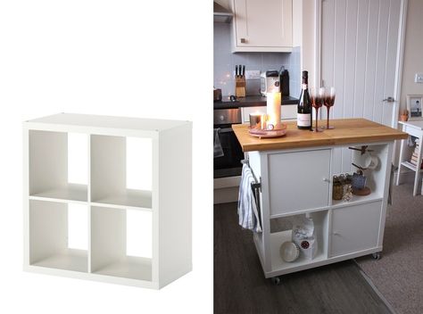 Get IKEA kitchen hacks to make a kitchen island, pantry, shelving, and more on Bon Appétit. Kallax Kitchen, Ikea Bodbyn, Kitchen Island Ikea, Ikea Hack Kitchen, Hacks Ikea, Ikea Kitchen Island, Ikea Kitchen Design, Kitchen Island Ikea Hack, Shelf Furniture