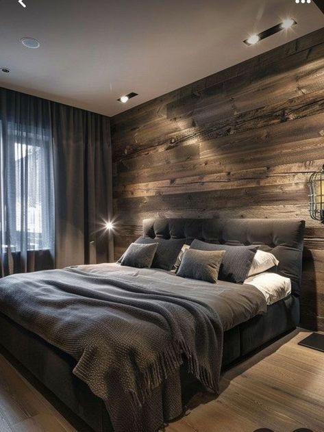 With the right men's bedroom ideas, you can transform your room into a space that you love spending time in. Modern Mens Bedroom, Male Bedroom Ideas, Dark Wood Bedroom, Light Walls, Man Cave Bedroom, Masculine Bedroom, Dark Bedroom, Bedroom Light, Mens Bedroom