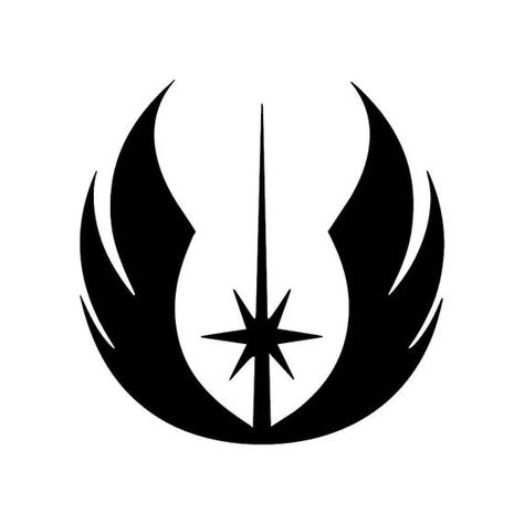 Jedi Tattoo, Jedi Logo, Jedi Symbol, Star Wars Silhouette, Kit Fisto, Star Wars Symbols, Star Wars Decal, Grey Jedi, Star Wars Canon