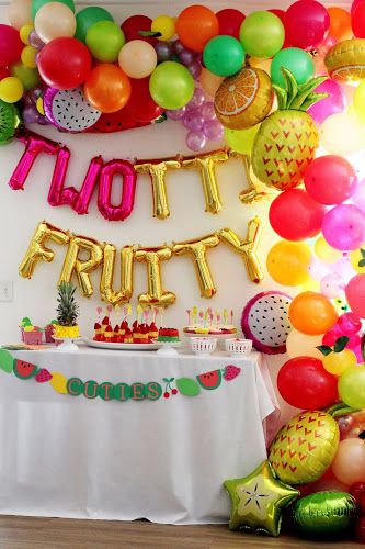 Twotti Fruity Birthday, Gender Neutral Party Themes, Twotti Fruity, Tutti Frutti Birthday Party, Party Ideas For Girls, Bday Themes, Fruit Birthday Party, Neutral Party, 2nd Birthday Party For Girl