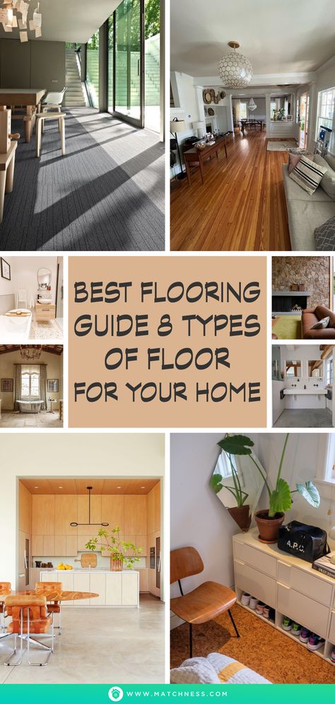 Floors can bring a great impact for the home look. It can make a statement throughout your entire home. It can be said that flooring is a great investment for any home. Therefore, it is important to choose the right flooring for your home. #floorideas #floortypes #flooringtypes Best Floors For Whole House, Choosing Flooring For House, Home Office Flooring Ideas, Best Flooring For Whole House, Home Office Flooring, Types Of Flooring Materials, Flooring Types, Beautiful Houses Interior, Flooring Trends