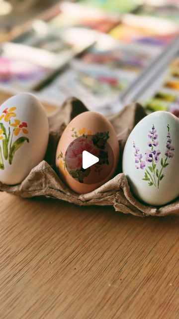 Kristin Van Leuven | Watercolor artist and instructor on Instagram: "Painting real eggs with watercolor works surprisingly well! A lot of you had questions about using real eggs, how the watercolor works on them, how to preserve them, toxicity of watercolor etc. 

I prefer to blow mine out for two reasons:
Watercolor can be toxic, and egg shells are porous. If you hard boil your eggs and use watercolor, make sure to use non toxic paints or make your own paints using food coloring. 

Second, I get to save them forever! Cleaning them out is actually easier than you think. 

My main tips for painting on real eggs: use my pigment than paint and let your first layers dry to get layers and contrast.

I love how these turned out and I hope this helps!" Egg Shell Painting, Watercolor Easter Eggs, Eggshell Paint, Non Toxic Paint, Egg Painting, Hello Spring, Egg Shells, Watercolor Artist, Food Coloring