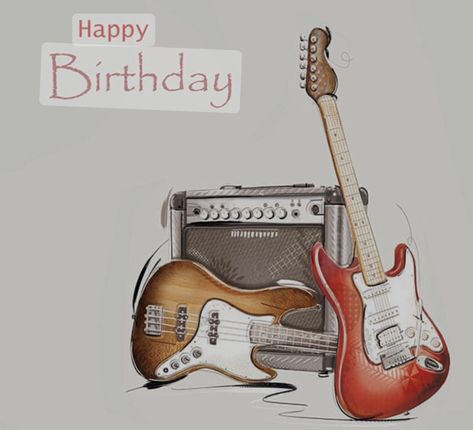 Happy Birthday Singer, Happy Birthday Guitar, Guitar Birthday, Happy Birthday Wishes For A Friend, Happy Birthday Music, Happy Birthday Illustration, Happy Birthday Ecard, 64th Birthday, Happy Birthday Art