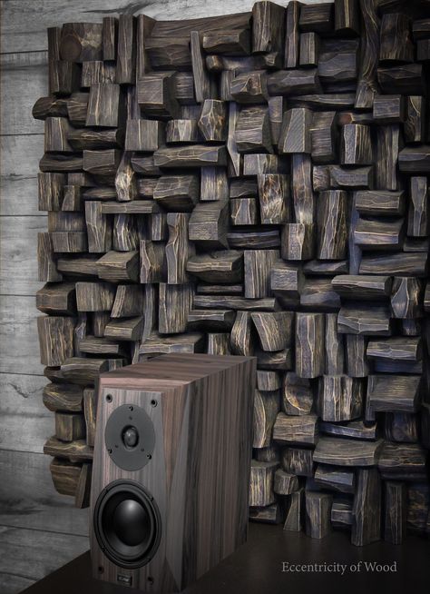 Decorative wood art acoustic panels with a harmonious balance of bold and delicate details and superb build-quality will reward you with a performance that will take your breath away! It's ideal for those looking to bring a new texture into their home. For contemporary interiors filled with glass, stone, and concrete, exquisite artistic wood acoustic panels are a gift from design heaven! Wood Sound Diffuser, Acoustic Panels Diy, Acoustic Diffuser, Sound Panels, Sound Diffuser, Sound Room, Sound Panel, Recording Studio Design, Recording Studio Home