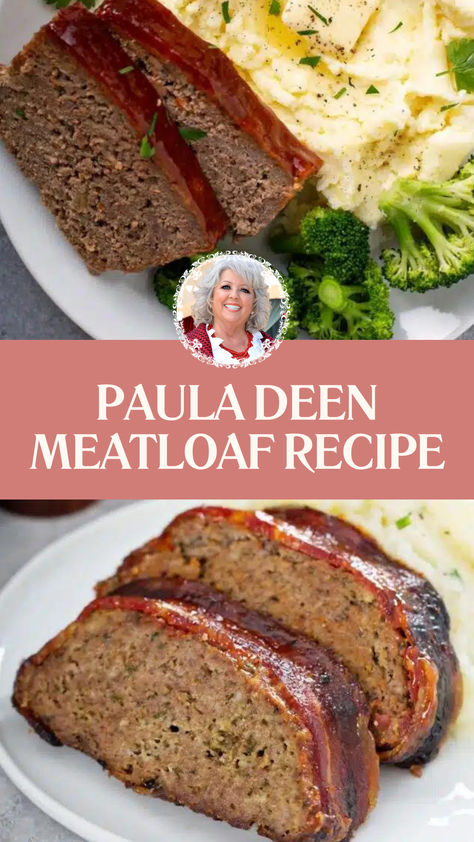 Paula Deen Meatloaf Recipe Best Meatloaf Ever Recipe, 1 Lb Ground Beef Meatloaf Recipes, Paula Deen Salisbury Steak, Sweet Meatloaf Recipes, Meat Loaves Meatloaf Recipes, Meatloaf Recipes Paula Deen, Trisha Yearwood Meatloaf Recipe, Paula Deen Meatloaf With Oats, Meatloaf Meals Sides