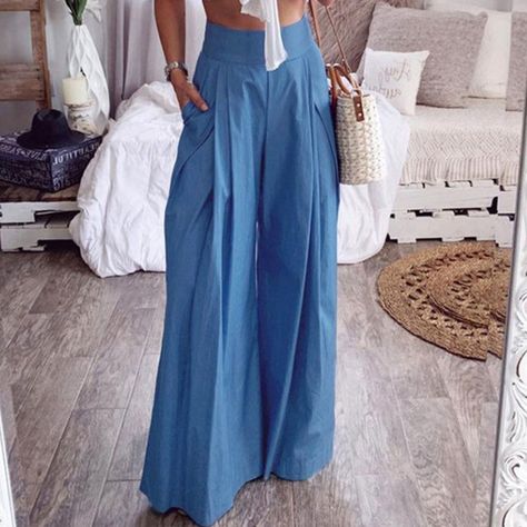 Palazzo Pants Plus Size, Straight Wide Leg Pants, It Outfits, Pant Trousers Women, Womens Business, Trousers Plus Size, Finding My Style, Work Chic, Solid Color Pants