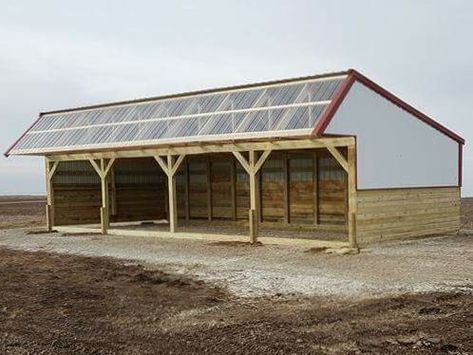 Horse Run In Shelter Simple, Cattle Barn Designs, Pasture Shelter, Cattle Facility, Small Horse Barns, Cow Barn, Livestock Barn, Livestock Shelter, Cattle Barn