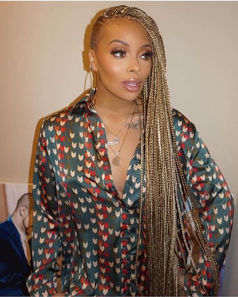 Boho Braids Shaved Sides, Eva Braids, Eva Marcille Braids, Braids With Shaved Sides Black Women, Undercut Braids, Box Braids Shaved Sides, Vacay Hair, African American Braided Hairstyles, Side Shave