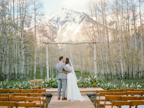 A Natural, Rustic Wedding at Golden Ledge in Telluride, Colorado Rustic Mountain Wedding, Telluride Wedding, Floral Bridesmaid Dresses, Telluride Colorado, Mountain Wedding Colorado, Tent Reception, Floral Bridesmaid, Colorado Wedding Venues, Wedding Colorado