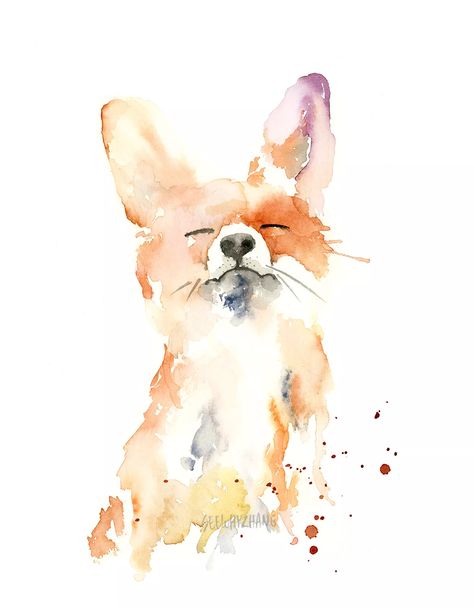 Fox Watercolor, Conservation Art, Animals Watercolor, Watercolor Animals, Watercolor Art Prints, Art Moderne, Animal Paintings, Original Watercolor Painting, Pet Portraits