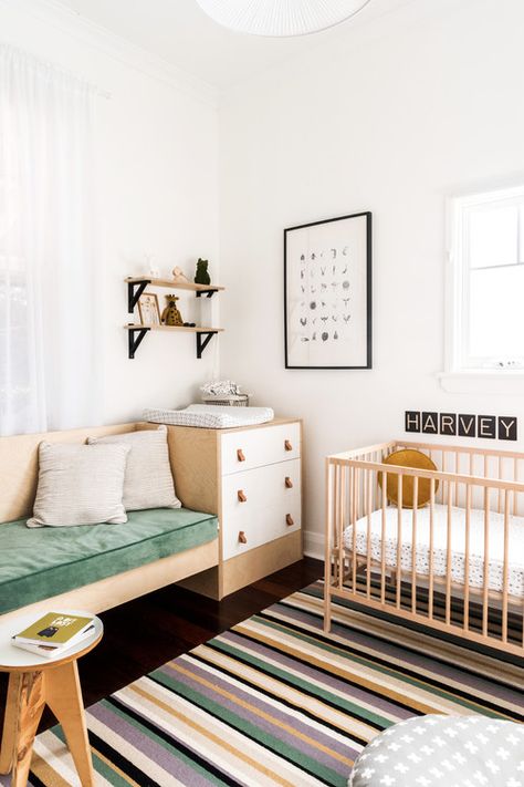 How to Design a Nordic-Chic Nursery That’s Minimalist, Functional *and* Adorable  #nurseryideas #nurserydecor Furniture Australia, Scandinavian Nursery Decor, Scandinavian Floor, Boy Dark, Nordic Chic, White Wood Floors, Brown Floor, Wood Nursery, Scandinavian Nursery