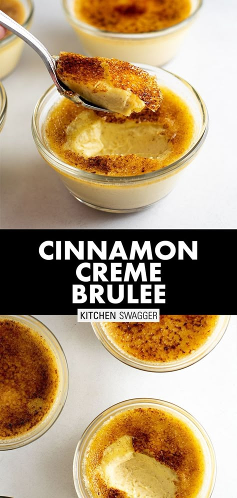 Cinnamon Creme Brulee, Crème Brûlée Recipes, Heavy Cream Desserts, Cream Brulee Recipe, Kitchen Swagger, Crème Brûlée Recipe, كريم بروليه, Chocolate Avocado Brownies, Hot Fudge Cake