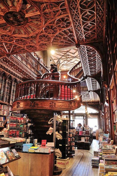 Tour Guiding In Porto: A Few Highlights Books On Shelves, Livraria Lello, Few Highlights, Old Libraries, Dream Library, Beautiful Library, Library Aesthetic, Spiral Staircase, Portugal Travel