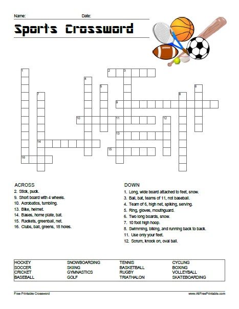 Free Printable Sports Crossword Sports Crossword, Printable Sports, Sport Theme, English Worksheet, Health Class, Cover Quotes, Library Activities, Classroom Activity, Plane Ride