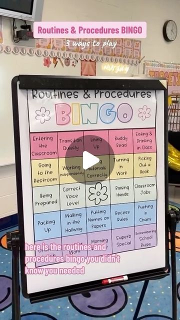 Paige | Second Grade Teacher | 🍎Routine & Procedures Bingo🍎  I started this last year in my classroom and LOVED it so much! My students loved this bingo just as much as I... | Instagram Teacher Routine, Classroom Bingo, Behavior Bingo, Class Procedures, School Procedures, Class Routine, Classroom Routines And Procedures, Morning School, Classroom Anchor Charts